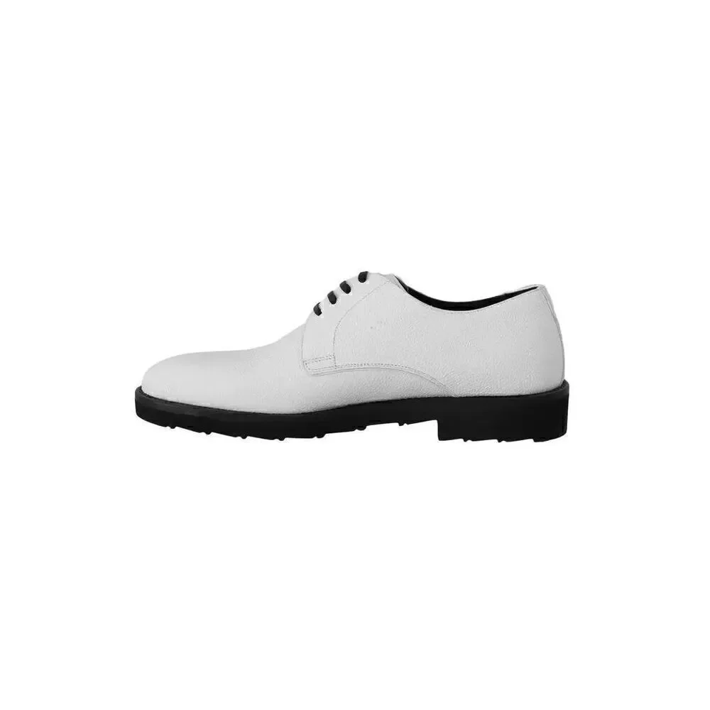 Dolce & Gabbana White Leather Derby Dress Formal Shoes-NWOT